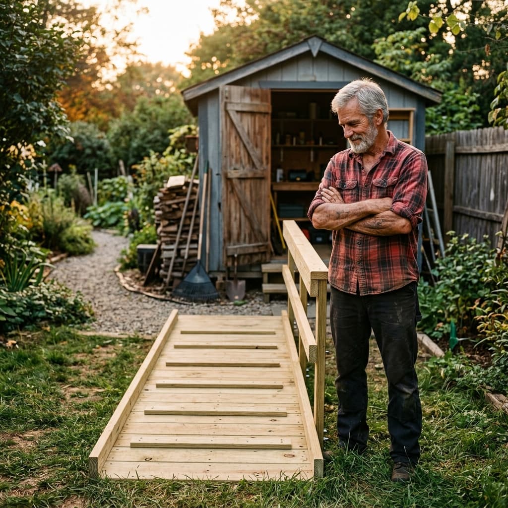 How to Build a Ramp for a Shed: PT Lumber Frame with Cleat Traction System